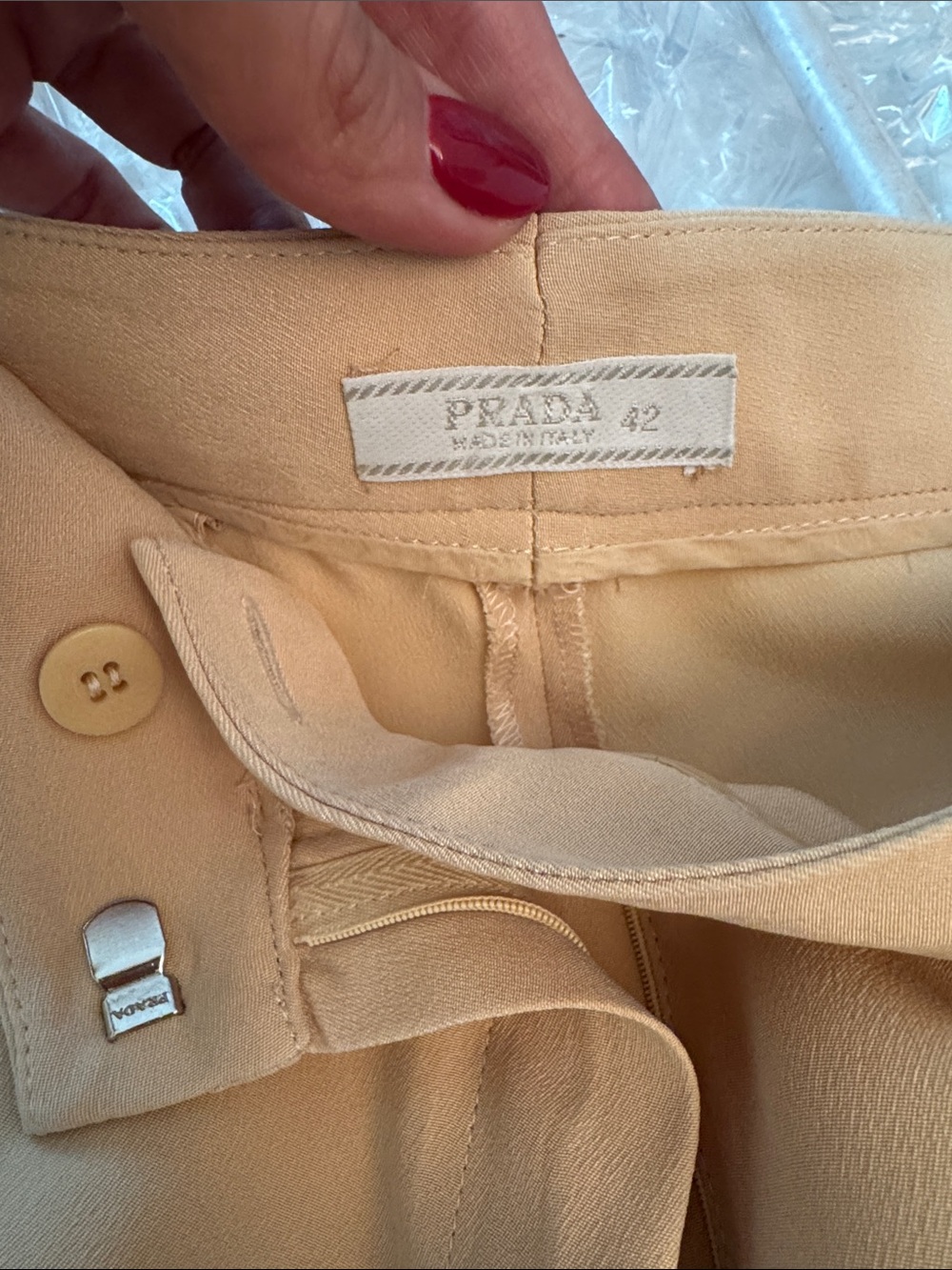 Prada Cream Beige Tailored Skirt